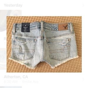 American Eagle Light Wash Jean Shorts